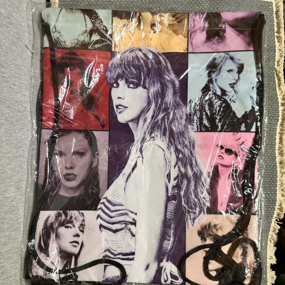 Taylor Swift The Eras Tour Festive Drawstring Backpack Cinch Bag Eras Collage